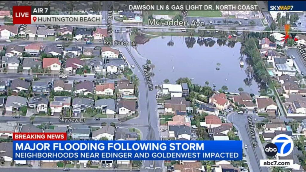 Huntington Beach Neighborhood Faces Severe Flooding After Major Storm Impact