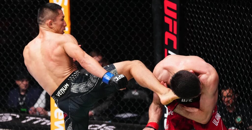 UFC Qatar: Kyoji Horiguchi Knocks Down Tagir Ulanbekov with Head Kick, Finishes with Rear-Naked Choke