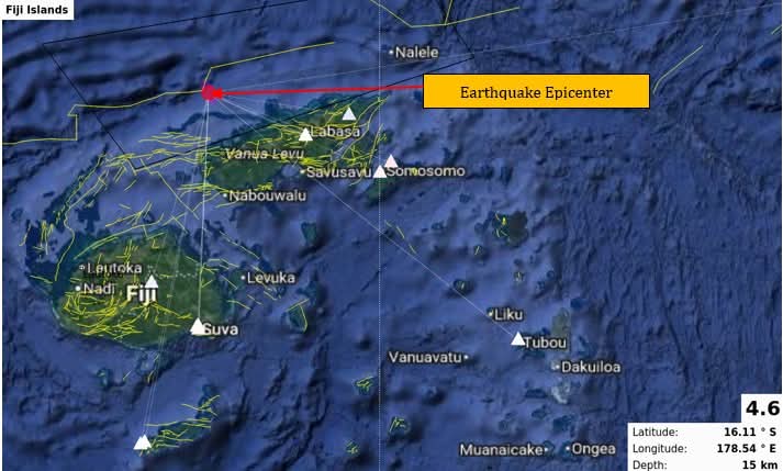 4.6 Magnitude Earthquake Shakes Labasa, Causing Noticeable Tremors in the Area