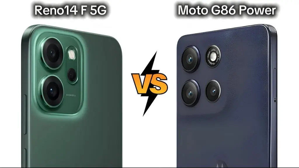 OPPO Reno14 F 5G vs Moto G86 Power: Full Specs Comparison & Key Differences Analyzed