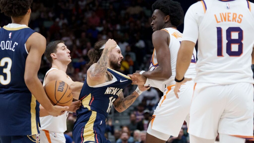 NBA issues suspensions to Pelicans' Jose Alvarado and Suns' Mark Williams following altercation