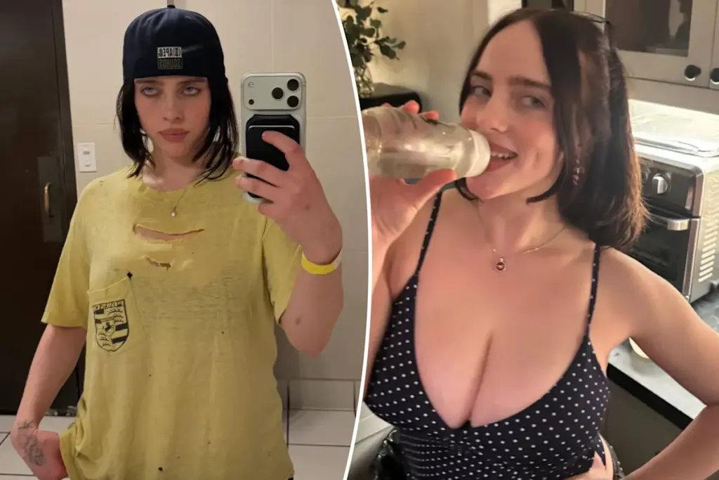 Billie Eilish Ditches Baggy Style for Plunging Polka-Dot Tank Top in New Look