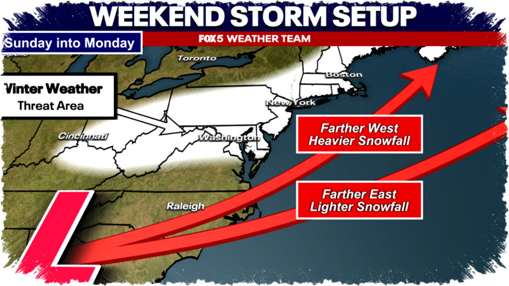 DC Snow Forecast Warns Rising Risks from Rain Changing to Wet Snow Sunday Evening Ahead of Storm