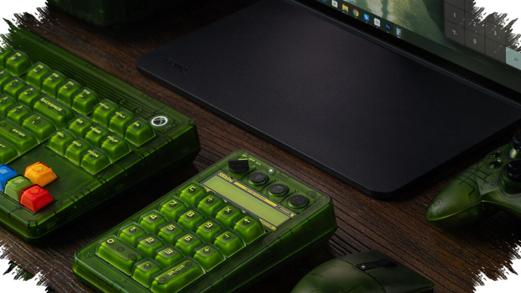 Retro Xbox Numpad From 8BitDo Doubles As A Calculator, Green Translucent Design Stands Out On The Desk