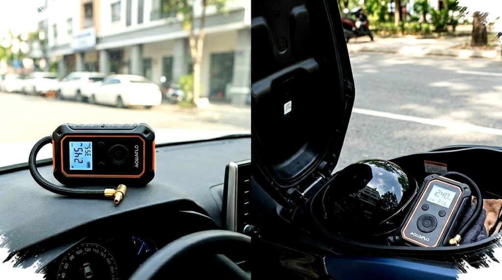 Pocket-Sized Cordless Tire Pump, Small Enough For The Dashboard Yet Strong Enough To Fill Tires