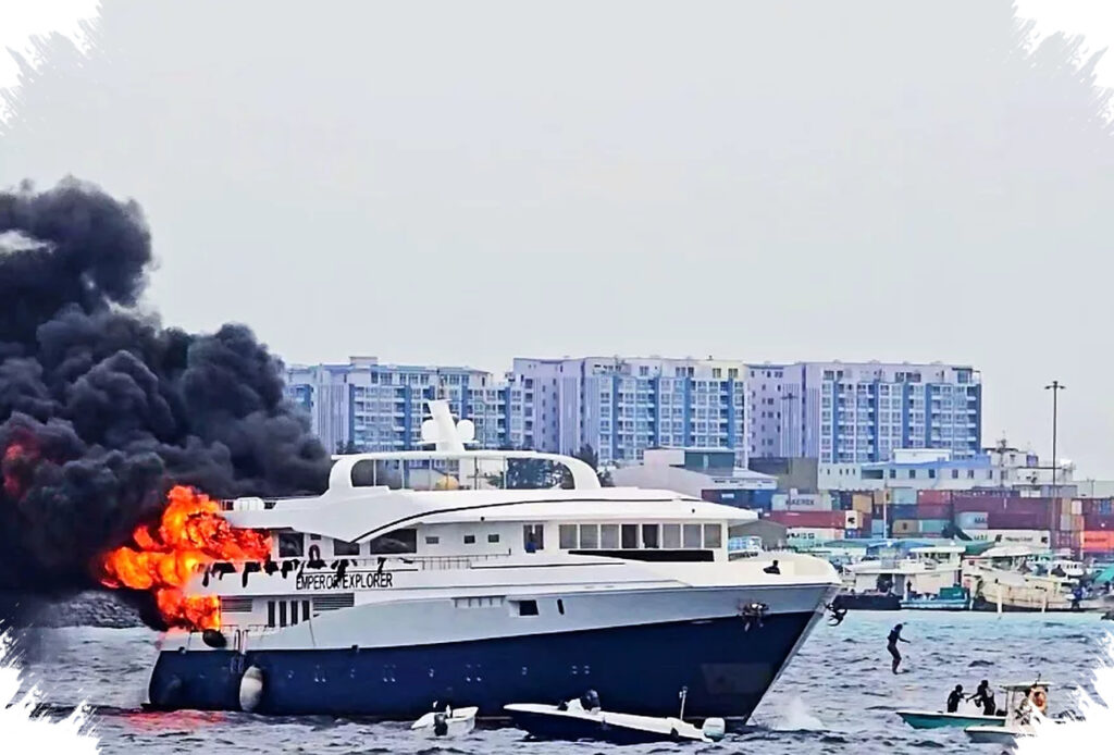 Emperor Explorer Lost To Fire In Maldives, Guests Jumped Overboard Before It Sank