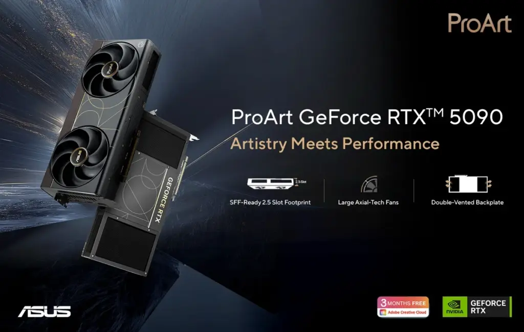ASUS Packs RTX 5090 Power Into 2.5 Slots, A 32 GB VRAM ProArt Card Built For Tight Builds