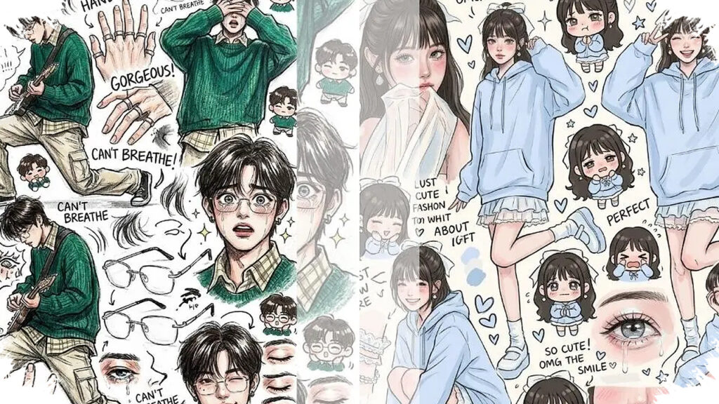 Sketchbook-Style Gemini AI Prompts, A Messy Charm That Feels Warm and Distinctive