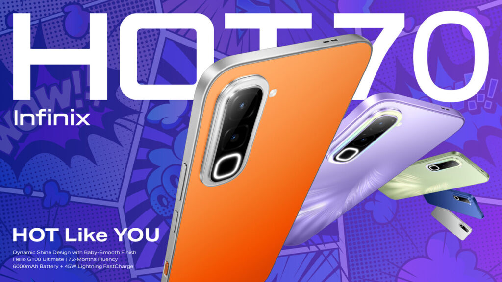 Infinix HOT 70 Goes Beyond Style, 6000 mAh Battery and AI Tools Fit Busy Days