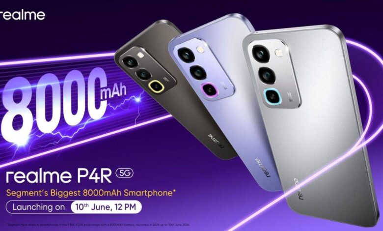 Realme P4R Arrives with 8,000 mAh Battery, a Budget Gaming Phone That Tries to Last