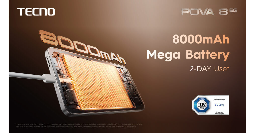 Tecno Pova 8 5G, Baterai 8.000mAh dan Layar 144Hz Jadi Andalan Baru