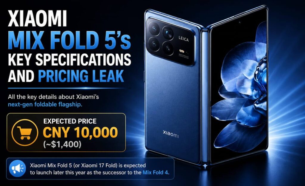 200MP Camera and 6000mAh Battery Put Xiaomi Mix Fold 5 on the Premium Foldable Radar