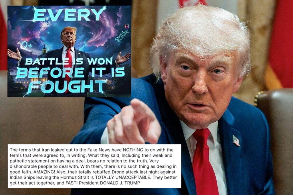 Trump’s Truth Social Blitz Mixes QAnon Imagery With DC Makeover Push