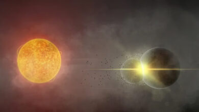 Gaia20ehk’s Hot Dust Signal Points to a Giant Planet Collision
