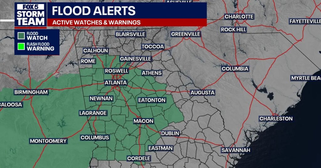 Georgia Braces for Flash Flood Risk as Tropical Moisture Targets Atlanta