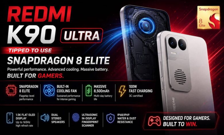 Redmi K90 Ultra Paira Snapdragon 8 Elite With Active Cooling, Built For Sustained Speed